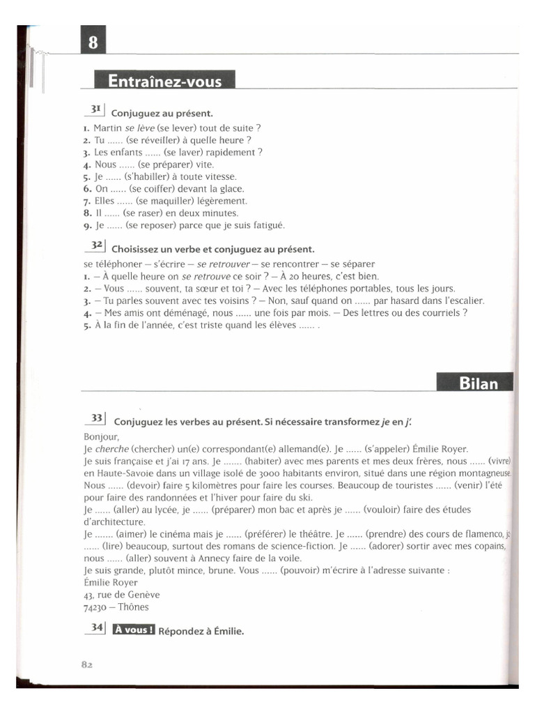 Exercices sur les verbes pronominaux | PDF