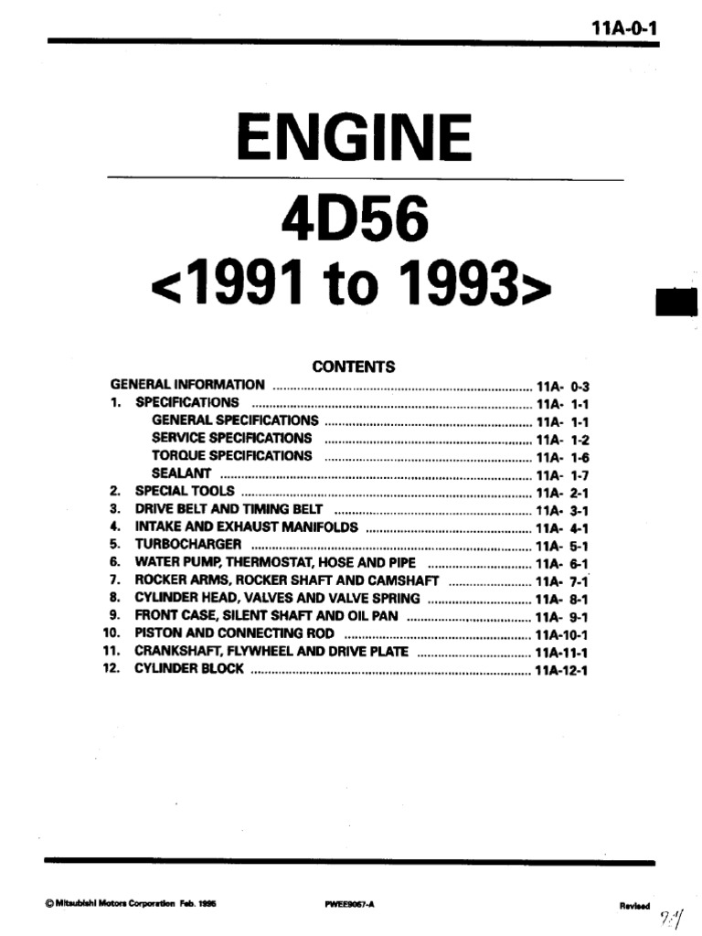MITSUBISHI 4D56 WORKSHOP MANUAL PDF visual data 7