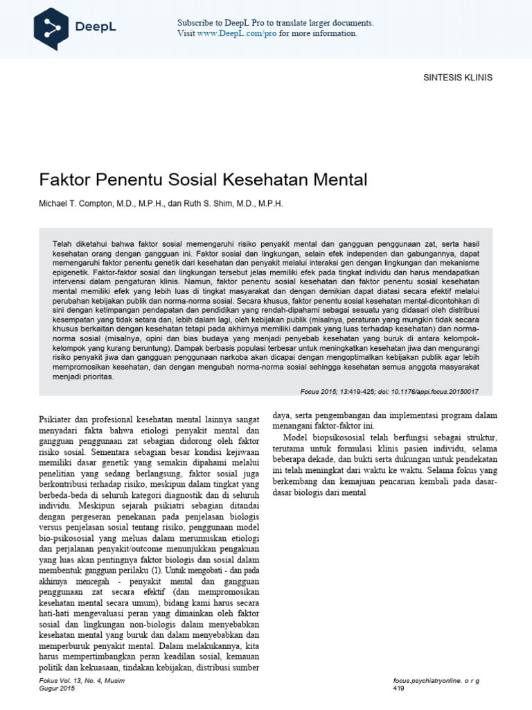 What Are The 3 Main Social Determinants Of Mental Health