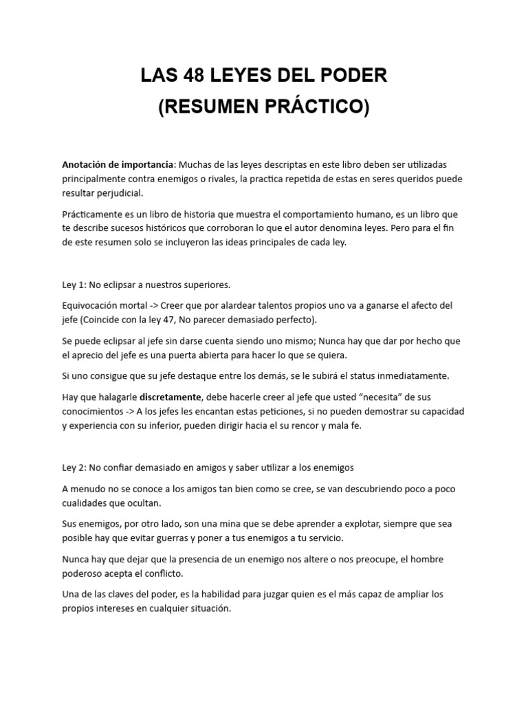 LAS 48 LEYES DEL PODER RESUMEN - 1714597057