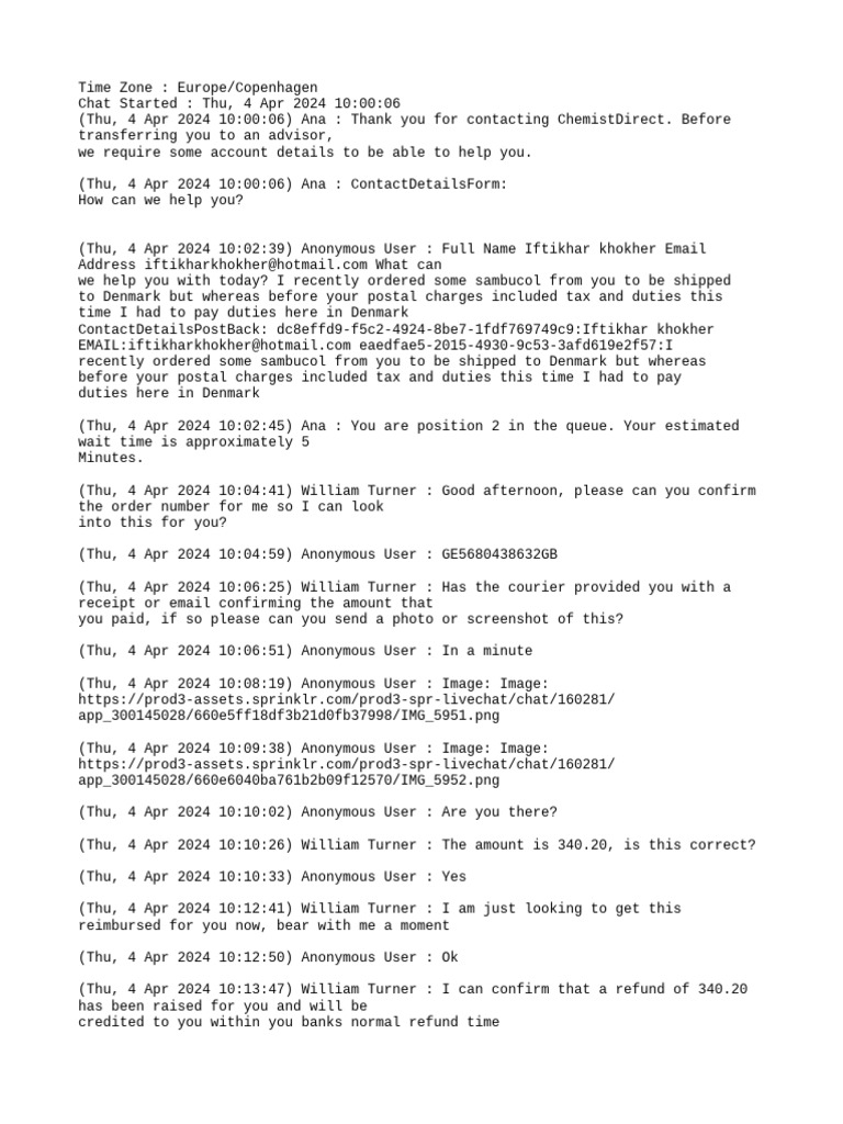 Chat Transcript | PDF