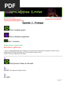Apocalypse Lovers Walkthrough
