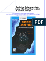 Business Analytics Data Analysis Decision Making Mindtap Course List 7Th Edition Albright Download 2024 Full Chapter