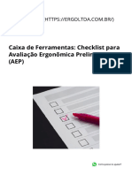 INSTRUÇÃO - Checklist para Avaliação Ergonômica Preliminar (AEP) - ERGO - Assessoria e Consultoria em Saúde Ocupacional