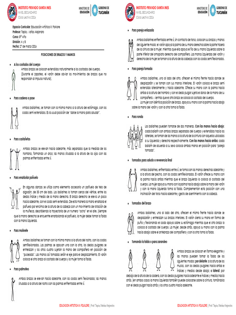 Posiciones de Brazos y Manos | PDF | Mano
