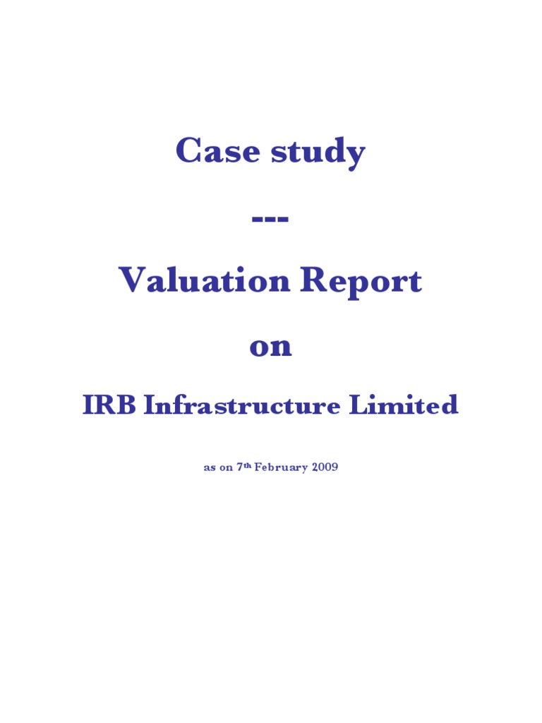 Case Study Valuation Report On IRB Infrastructure Limited PDF