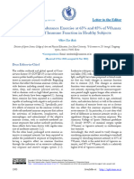 Effects of Acute Endurance Exercise at 65 and 85 o