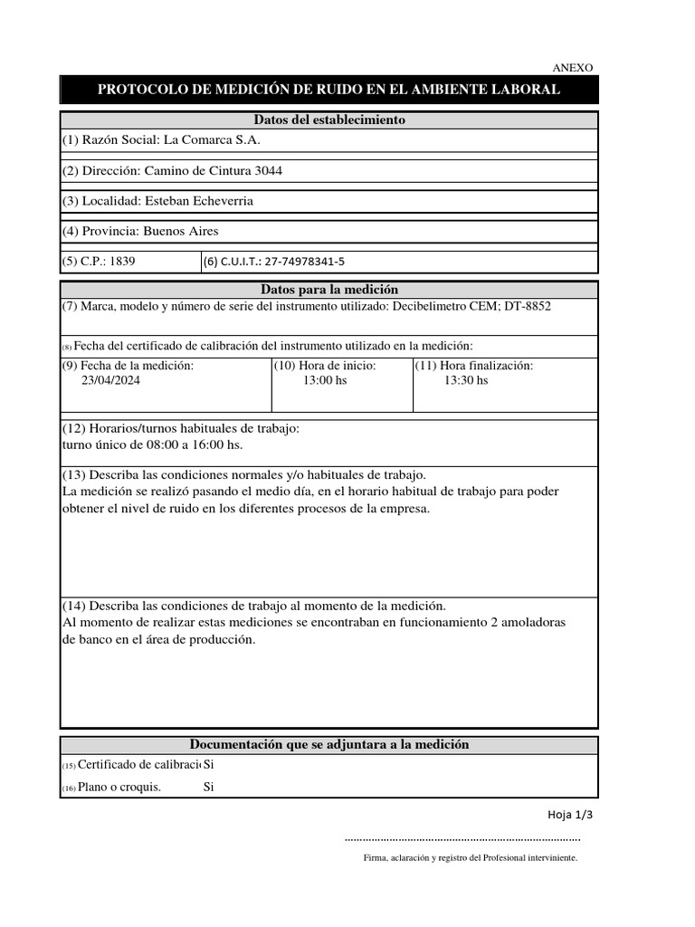 Protocolo de Medición de Ruido Laboral | PDF | ruido | Escuchando