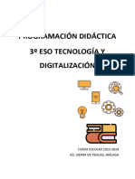 PROGRAMACION TECNOLOGIA Y DIGITALIZACION 3o ESO IES Sierra de Yeguas Malaga