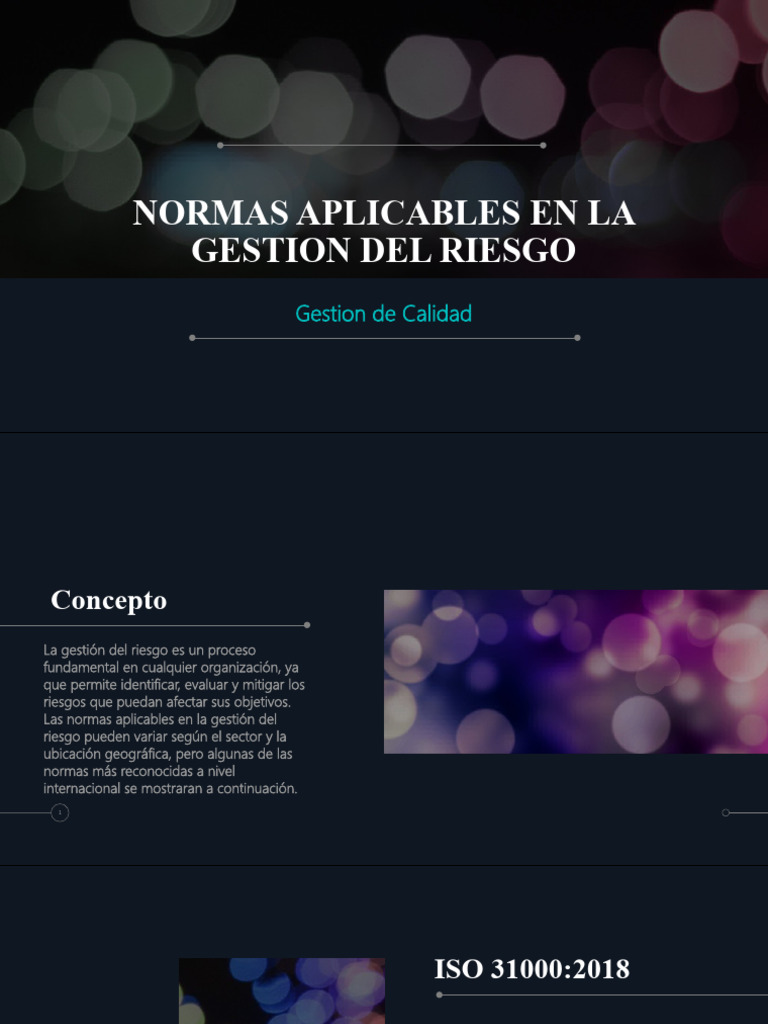 Normas Aplicables en La Gestion Del Riesgo | PDF | Gestión de riesgos ...