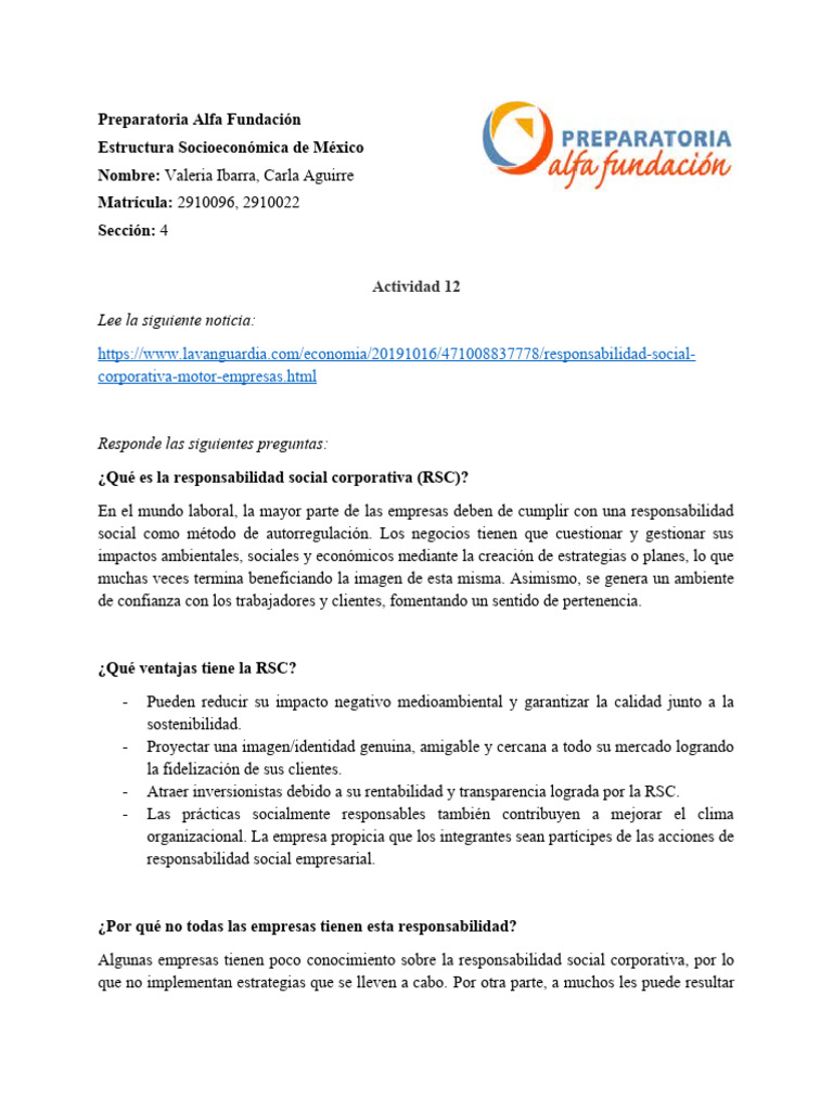 Importancia de la RSC en Empresas Mexicanas | PDF | Responsabilidad ...