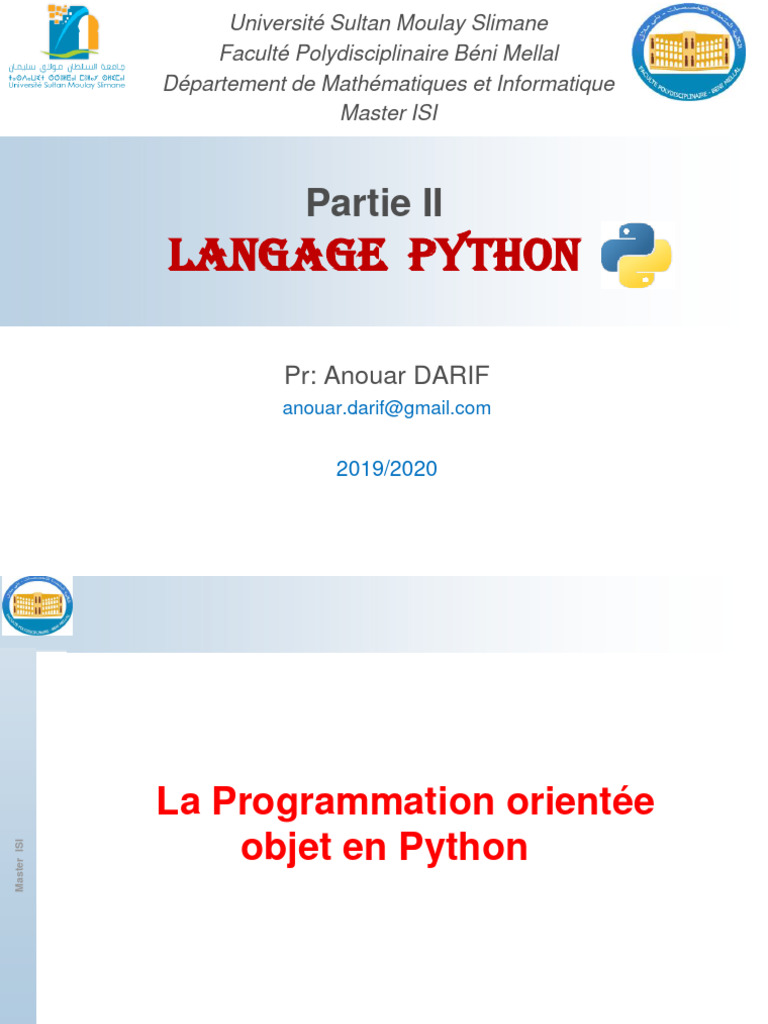 Introduction à la POO en Python | PDF | Classe (informatique ...