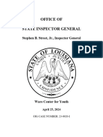 Louisiana Office of State Inspector General Report On Ware Youth Center - April 25, 2024