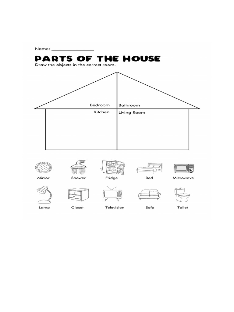 Parts of The House Esl Worksheets - 22566.jpg | PDF