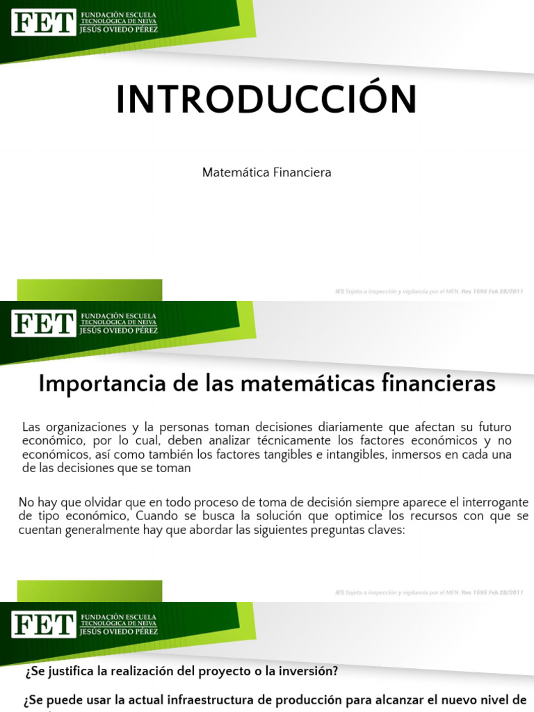 Matematicas Financieras | PDF | Inflación | Dinero
