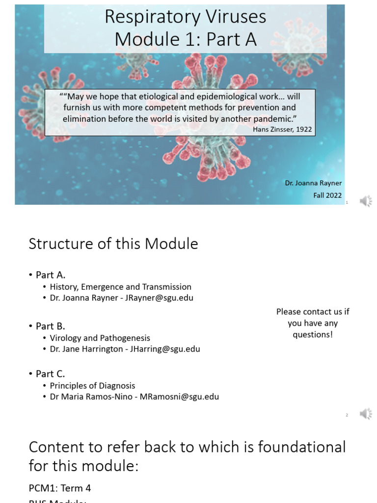 2022-11+SARS+CoV+2 Respiratory+Viruses Module+1 Section+A Emergence ...