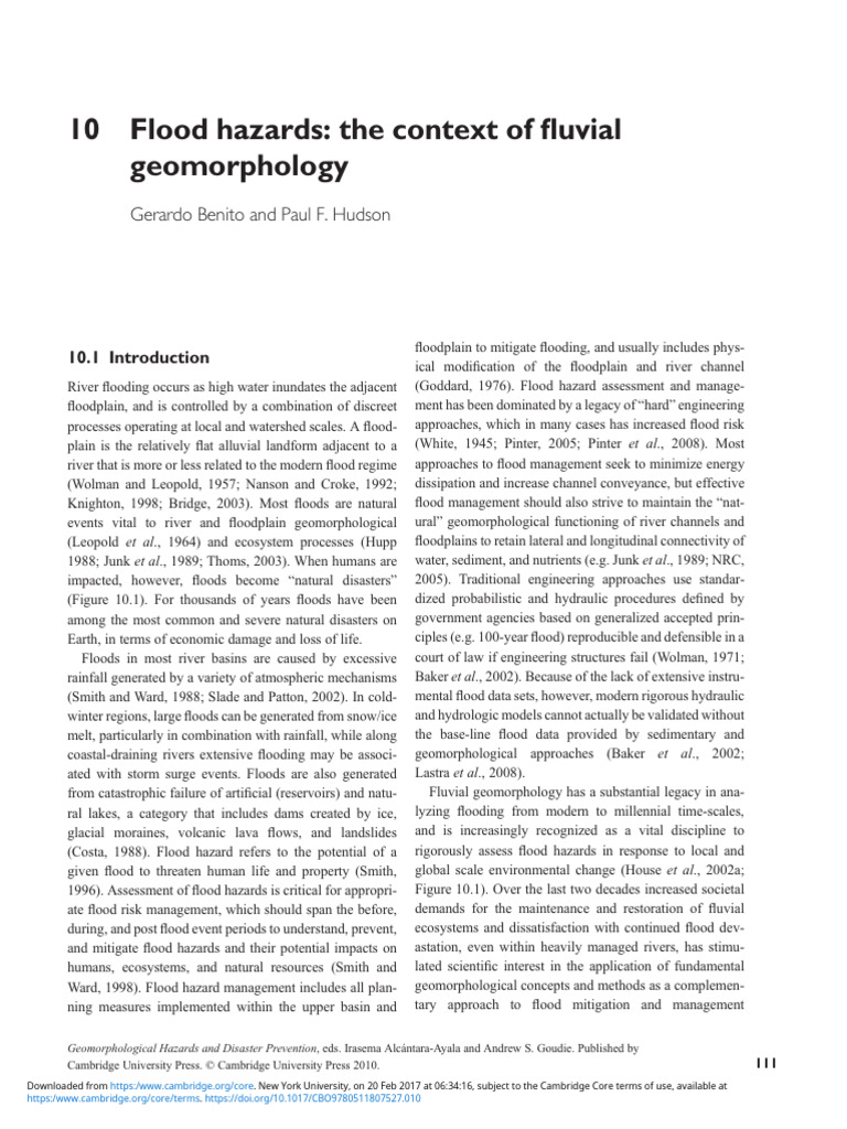 Flood Hazards The Context of Fluvial Geomorphology | PDF | Flood ...