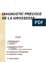 Diagnostic Precoce de La Grossesse