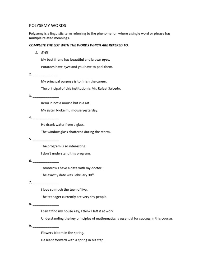 Understanding Polysemy in Language | PDF