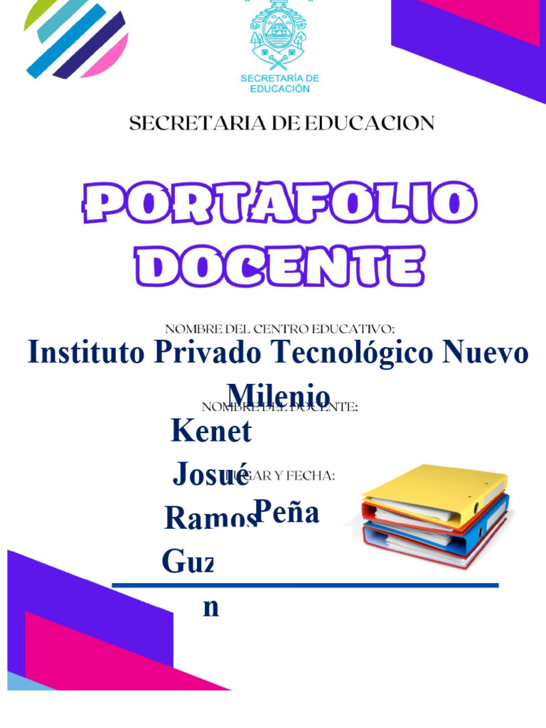 Carátula para Portafolio Docente 2024 | PDF | Maestros | Aprendizaje