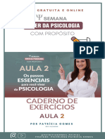 Caderno Exercícios Aula 2 Semana Viver da Psicologia com Propósito 