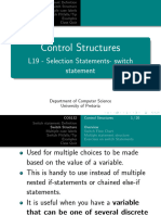 L19 Selection Statements Switch Statements