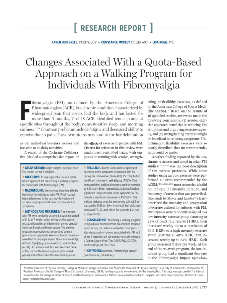 Fibromialgia (exercícios) | PDF | Fibromyalgia | Clinical Medicine