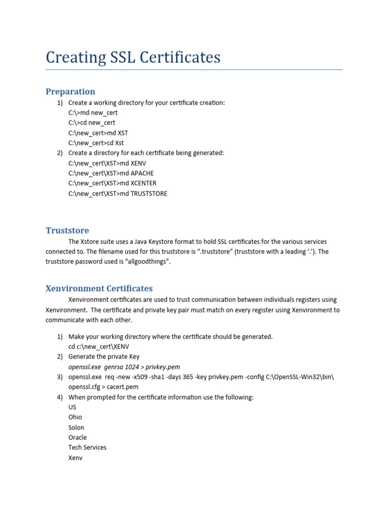 Creating Ssl Certificates Pdf Public Key Certificate Computing