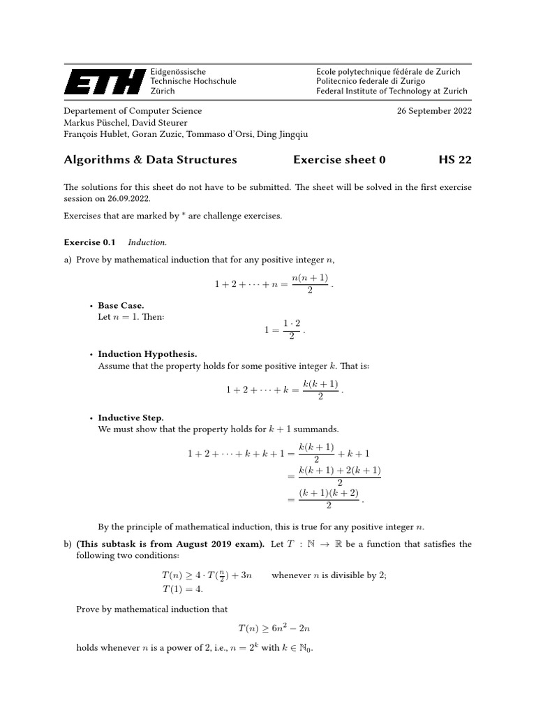 Asymptotic Growth and Induction Exercises | PDF | Numbers ...