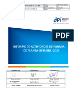 Informe de Parada de Planta Octubre 2023