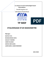 TP MDF: Etalonnage D'Un Manometre