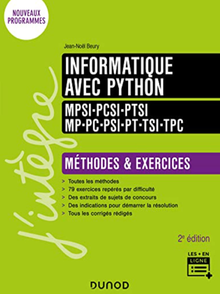 Informatique avec Python : Méthodes et Exercices | PDF | Python ...