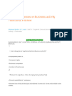 External Influences On Business Acitivity Flashcards Preview