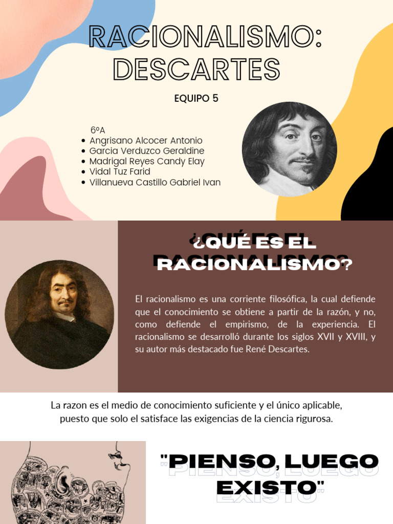 Exposición de Filosofia Equipo 5 | PDF | René Descartes | Racionalismo