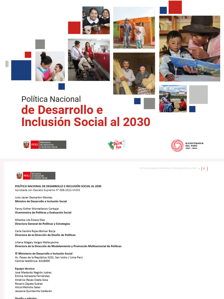 Brochure PNDIS Al 2030 | PDF | Pobreza | Pobreza e indigencia