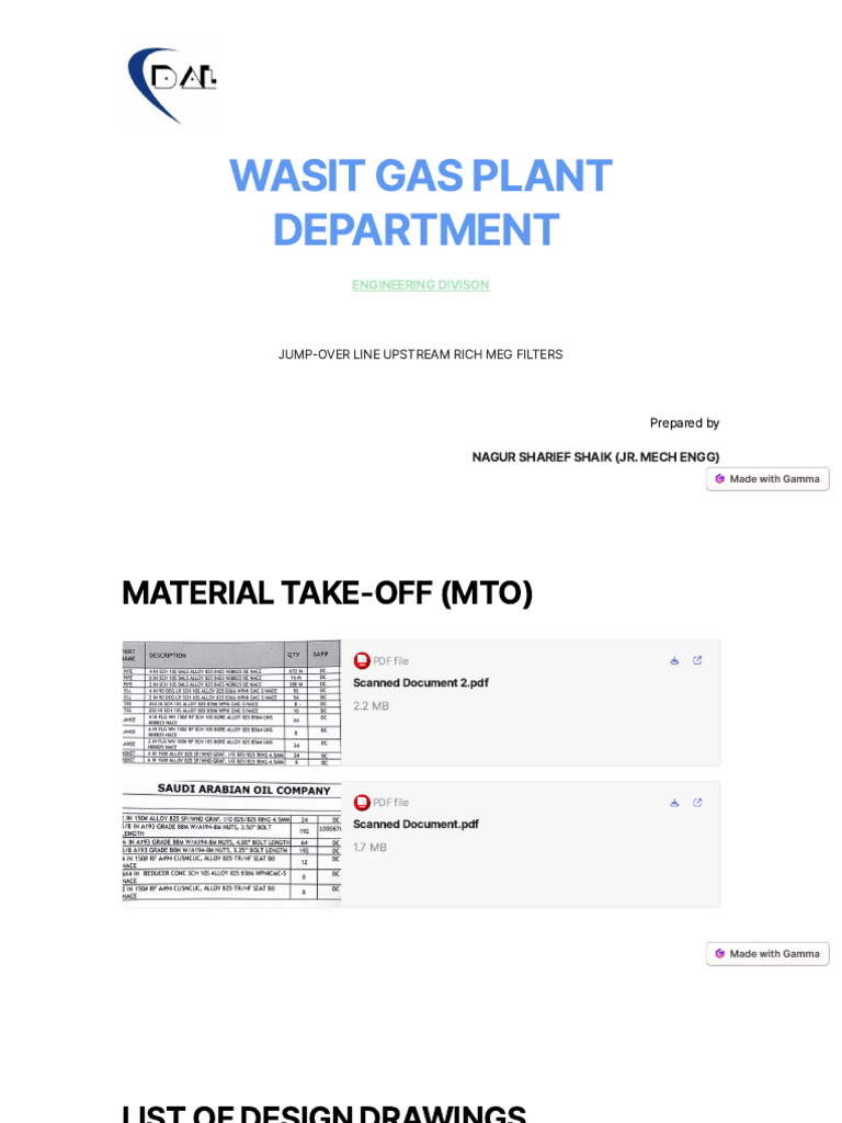 Wasit Gas Plant Department | PDF | Pipe (Fluid Conveyance) | Industrial ...