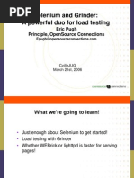 Selenium and Grinder: A Powerful Duo For Load Testing: Eric Pugh Principle, Opensource Connections