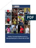 Resumen Política Nacional Multisectorial en Discapacidad para El Desarrollo Al 2030