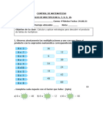 Control de Matematicas Tablas 6,7,8,9,10