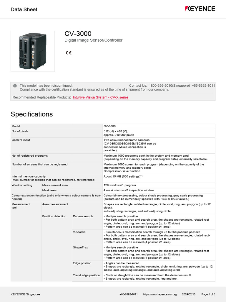 KEYENCE　CV-3000 Digital Image Sensor/Controller - CV-3001P | KEYENCE International