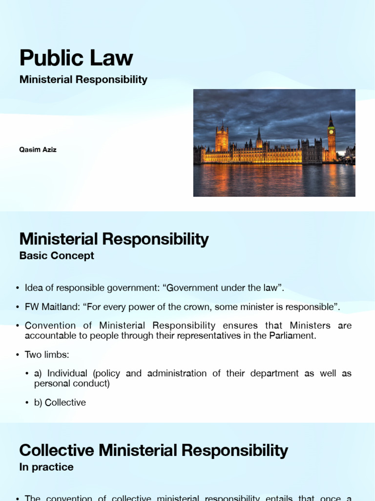 Public Law - Lecture 3(Ministerial Responsibility) | PDF | Politics Of ...