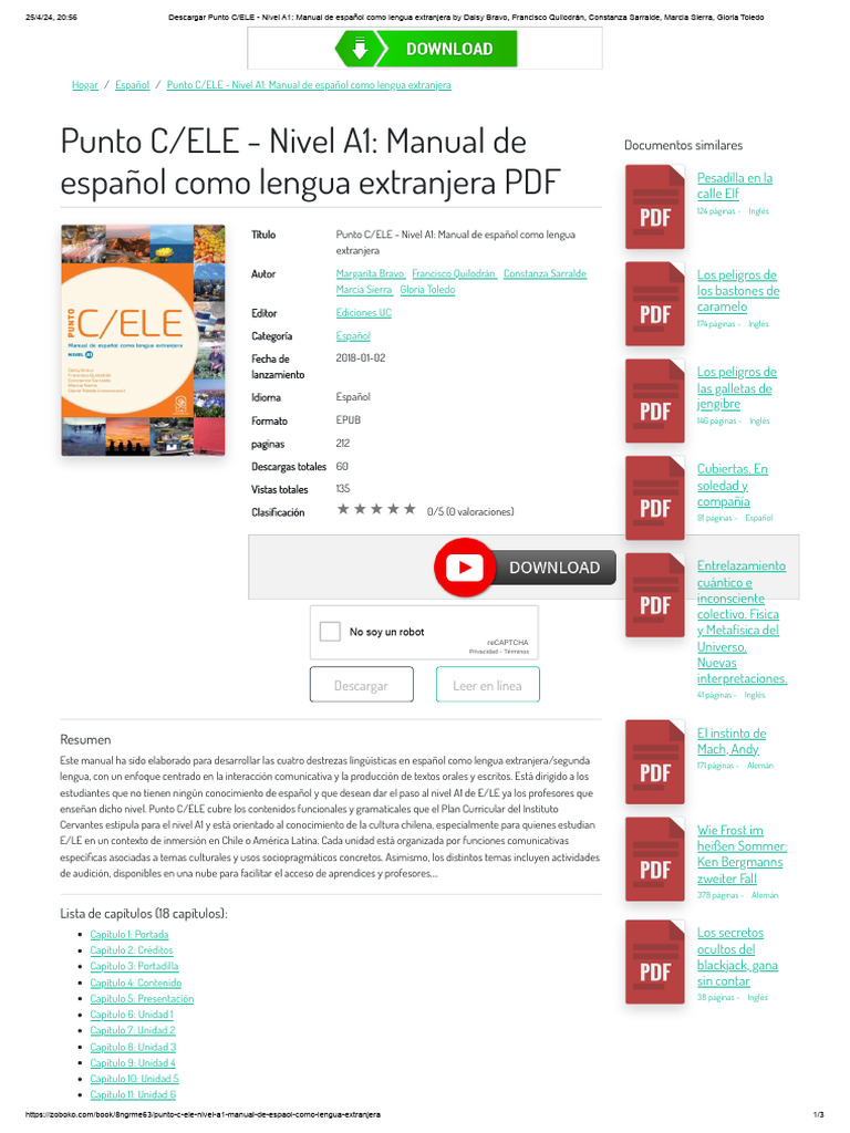 Manual A1 de Español como Lengua Extranjera | PDF | Lingüística ...