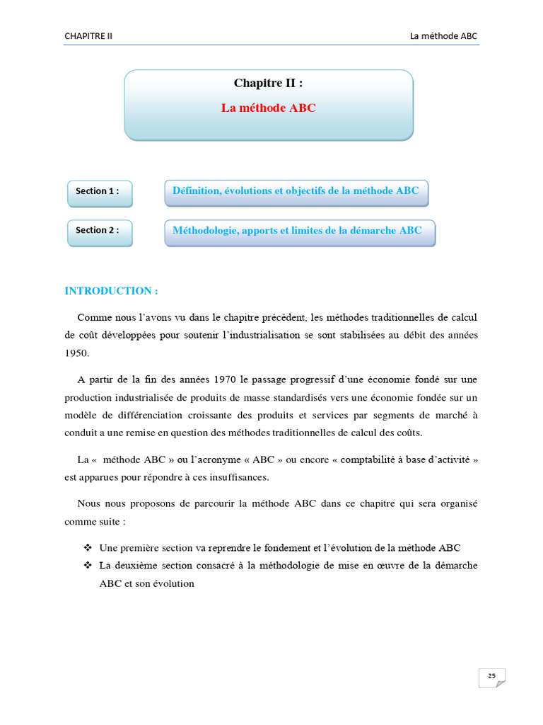 Définition et principes de la méthode ABC | PDF | Économie d'entreprise ...