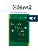 Garners Modern English Usage The Authority On Grammar Usage and Style Fifth Edition Bryan A Garner 2 Download 2024 Full Chapter