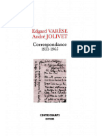 Varèse, Jolivet - Correspondance 1931-1965