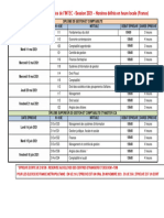 Calendrier épreuves écrites Intec_session 2021