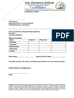 Student Trainee Schedule Form