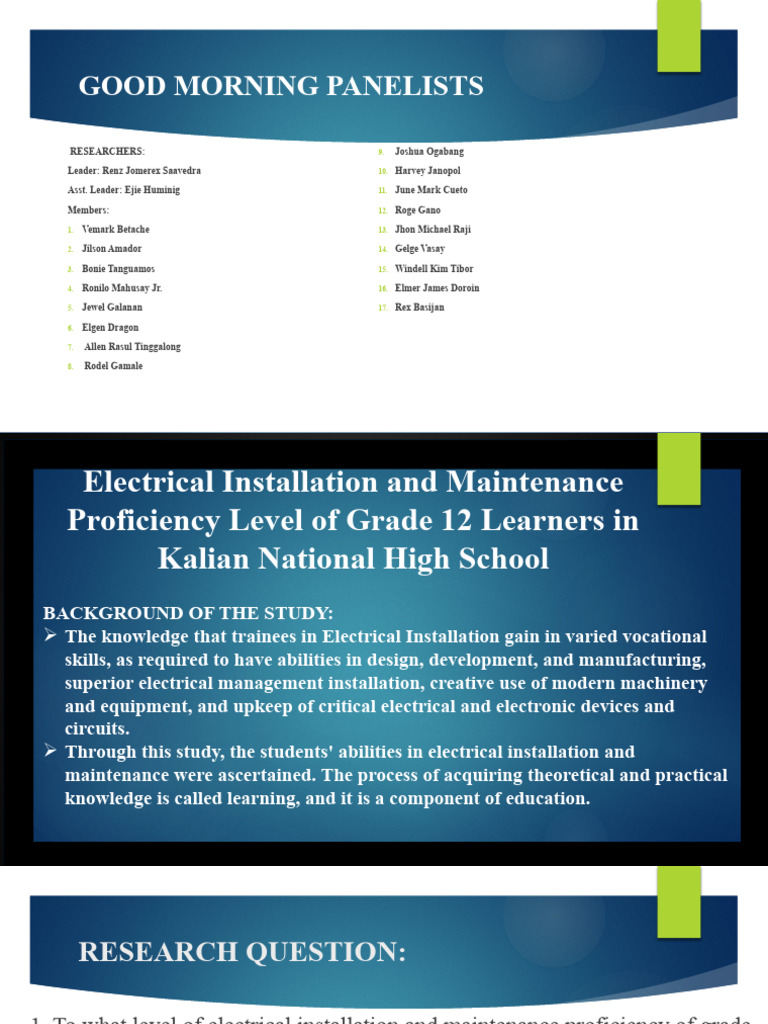 Electrical Proficiency In Kalian High School Pdf