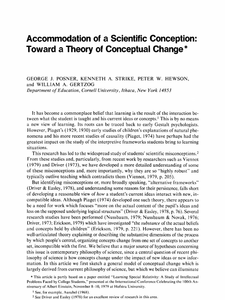 (Posner Et Al) Accomodation of A Scientific Conception: Toward A Theory ...